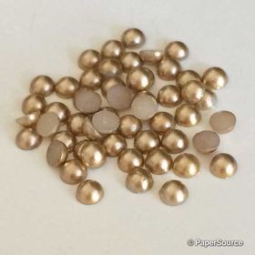 Embellishment | Half Pearl 4mm. A Gold Faux Half Pearl with flat back for ease of glueing. 50 pack | PaperSource