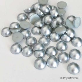 Embellishment | Half Pearl 8mm. A Silver Faux Half Pearl with flat back for ease of glueing. 50 pack | PaperSource