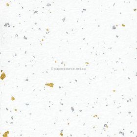 Japanese Mill | White Japanese laser printable paper with Gold and Silver Confetti Flakes 86gsm | PaperSource
