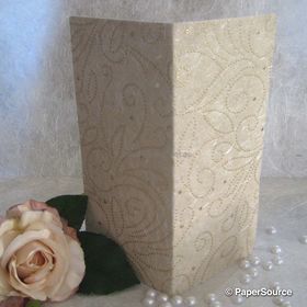 Clearance DL 210 x 100 (folded) Handmade Card Blanks Beige / Gold detail