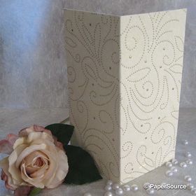 Clearance DL 210 x 100 (folded) Handmade Card Blanks Ivory / Gold detail