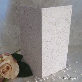 Clearance DL 210 x 100 (folded) Handmade Card Blanks White / Gold detail