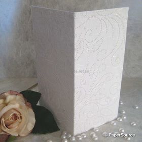 Clearance DL 210 x 100 (folded) Handmade Card Blanks White / White detail