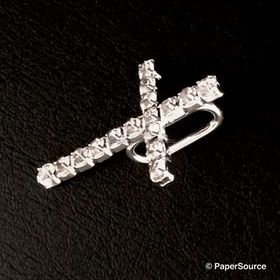Diamante Cross T-109 with single row of diamantes and a bar on back to slide ribbon or paper. Perfect for Baptisms, Communions and other religious events. Diamante Cross T-109 with single row of diamantes and a bar on back to slide ribbon or paper. Perfect for Baptisms, Communions and other religious events.