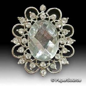 Embellishment Trim T-071 | Diamante Ornate Cameo Silver, 30x34mm, A Grade Czech Crystal Diamantes for maximum sparkle | PaperSource