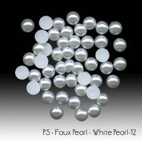 Embellishment | Half Pearl 12mm. A White Faux Half Pearl with flat back for ease of glueing. 50 pack | PaperSource