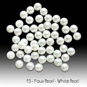 Embellishment | Half Pearl 8mm. A White Faux Half Pearl with flat back for ease of glueing. 50 pack | PaperSource