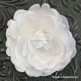 Fabric Flower - Camellia White Handmade, Fabric Flower Embellishment | PaperSource