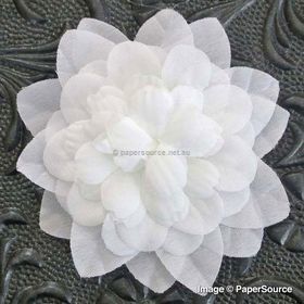 Fabric Flower - Dahlia White Handmade, Fabric Flower Embellishment | PaperSource