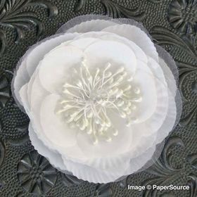 Fabric Flower - Frill White Handmade, Fabric Flower Embellishment | PaperSource Fabric Flower - Frill White Handmade, Fabric Flower Embellishment | PaperSource
