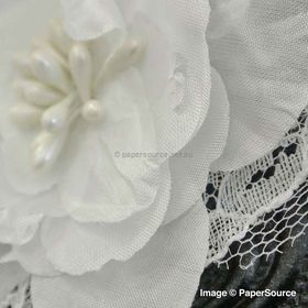 Fabric Flower - Lace White Handmade, Fabric Flower Embellishment | PaperSource