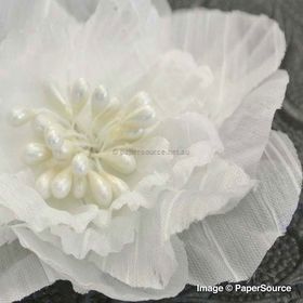 Fabric Flower - Petticoat White Handmade, Fabric Flower Embellishment | PaperSource