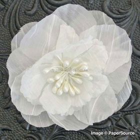 Fabric Flower - Petticoat White Handmade, Fabric Flower Embellishment | PaperSource