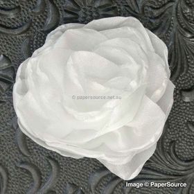 fabric Flower - Rose White Handmade, Fabric Flower Embellishment | PaperSource