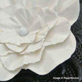 Flower - Ruffle Ivory Pearl Medium Handmade, Pearlescent Flower Embellishment | PaperSource