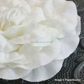 Fabric Flower - Magnifica White Handmade, Fabric Flower Embellishment | PaperSource