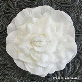 Fabric Flower - Magnifica White Handmade, Fabric Flower Embellishment | PaperSource