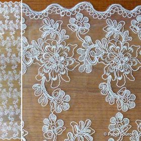 Lace Fabric - Off White intricate floral design | PaperSource