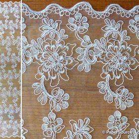 Lace Fabric - Off White intricate floral design | PaperSource