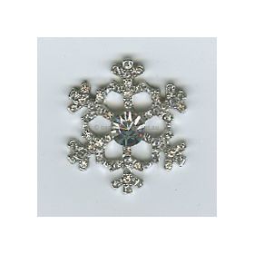 Diamante Trim | Snowflake with larger central stone in silver all encrusted with quality Czech diamantes | PaperSource