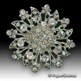 Embellishment | Brooch Sunflower, 47x47mm, Pearl and A Grade Czech Crystal Diamantes for maximum sparkle | PaperSource