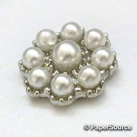Pearl Trim | Ivory Pearl Flower with 9 faux pearls | PaperSource