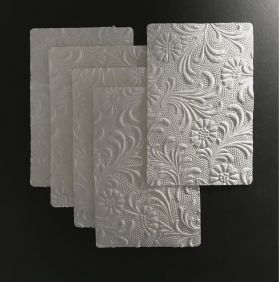 Card Topper | 85 x 135mm Embossed Sunflower White Matte handmade paper | PaperSource