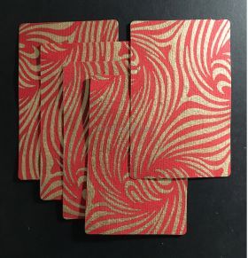 Card Topper | 85 x 135mm Patterned Vortex Red with Gold pattern on handmade paper | PaperSource