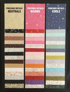 Colourific | Neutral Colours, Precious Metals 20 sheets of A5 size, white, ivory, beige, brown and black themed handmade recycled, silk and cotton papers | PaperSource