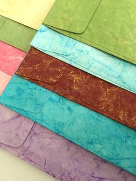 Envelopes - Batik Assorted 30 pack, Handmade Recycled Paper | PaperSource