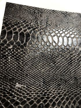 Leather Python Batik Charcoal Embossed Faux Leather Handmade Recycled paper | PaperSource