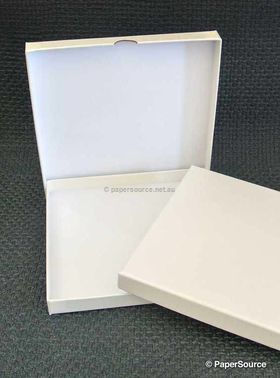 Rigid 160sq card Box in Ivory Pearl finish and white inside