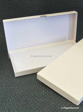 Rigid DL card Box in Ivory Pearl finish and white inside