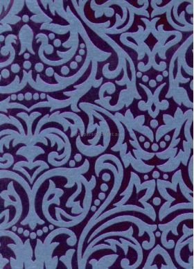 Flat Foil Picasso | Purple Foil on Royal Blue Pearlescent Cotton handmade recycled A4 paper | PaperSource