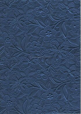 Embossed Bloom Indigo Blue Pearlescent A4 handmade paper | PaperSource