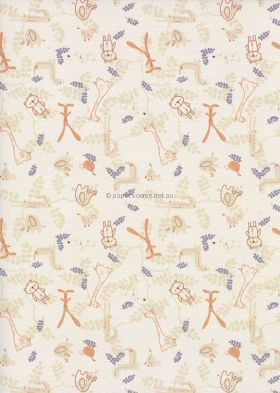 Patterned | Big Eared Bunnies Designer pattern on Stardream Pearlescent Crystal 120gsm paper | PaperSource