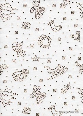 Precious Metals | Christmas White with Gold Raised Pattern on Handmade, Recycled A4 paper | PaperSource