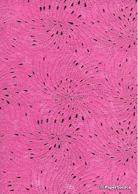 Precious Metals Fireworks | Hot Pink with Silver Raised Pattern on Handmade, Recycled Silk A4 paper | PaperSource