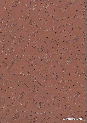 Precious Metals Tiny Heart | Cocoa Brown with a Silver Foiled, raised pattern on Handmade, Recycled A4 paper | PaperSource