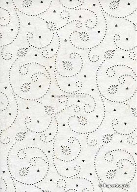 Precious Metals Tiny Heart | White with a Silver Foiled, raised pattern on Handmade, Recycled A4 paper | PaperSource