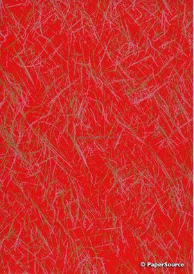 Chiyogami Abstract 2 Red with gold brush strokes, Small Sheet | PaperSource