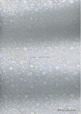 Chiffon Vine White with Gold and Glitter Floral Print A4 paper | PaperSource