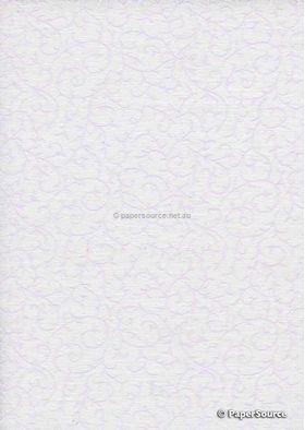Chiffon Print | Rococo White Chiffon with Blush Wrought Iron Lace pattern, A4 | PaperSource