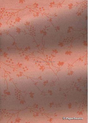 Chiffon Blossom | Melon Pink Chiffon with Melon Pink Screen Print-curled | PaperSource