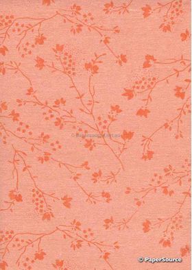 Chiffon Blossom | Melon Pink Chiffon with Melon Pink Screen Print | PaperSource