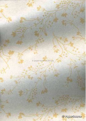 Chiffon Blossom | Pearl Chiffon with Amberl Screen Print-curled | PaperSource