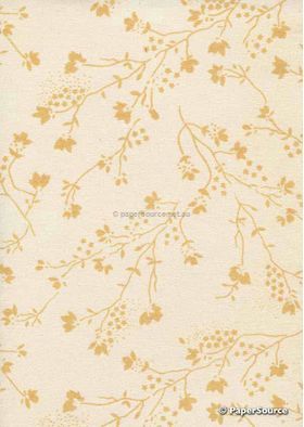 Chiffon Print | Blossom Pearl Chiffon with Amber Small Floral Print, A4 | PaperSource