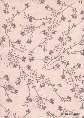 Chiffon Print | Blossom Pink Chiffon with Ruby Claret Small Floral Print, A4 | PaperSource