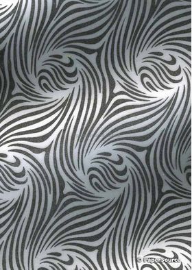 Chiffon Print | Vortex White Chiffon with Charcoal Grey Glitter swirly pattern on A4 - curled | PaperSource Chiffon Print | Vortex White Chiffon with Charcoal Grey Glitter swirly pattern on A4 - curled | PaperSource