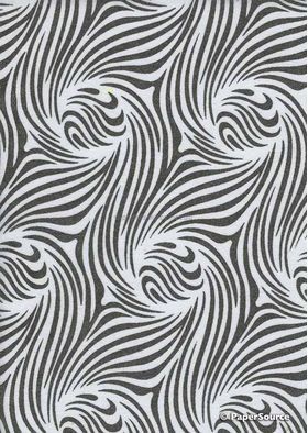 Chiffon Vortex White with Charcoal Swirl Pattern Print A4 paper | PaperSource Chiffon Vortex White with Charcoal Swirl Pattern Print A4 paper | PaperSource